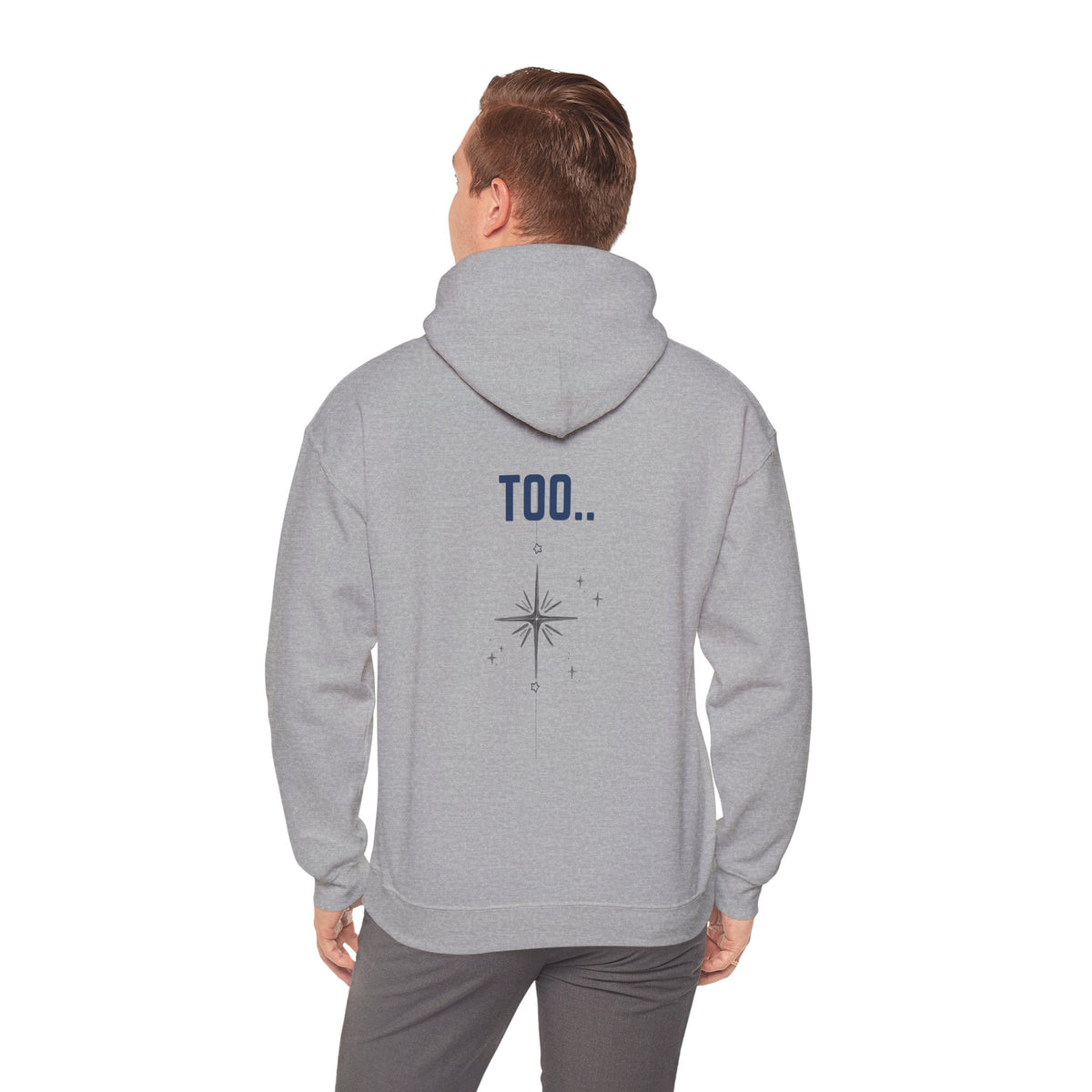Hoodie — "Happiness Includes You Too" Minimal Star Graphic