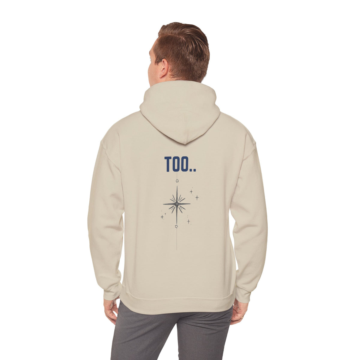 Hoodie — "Happiness Includes You Too" Minimal Star Graphic