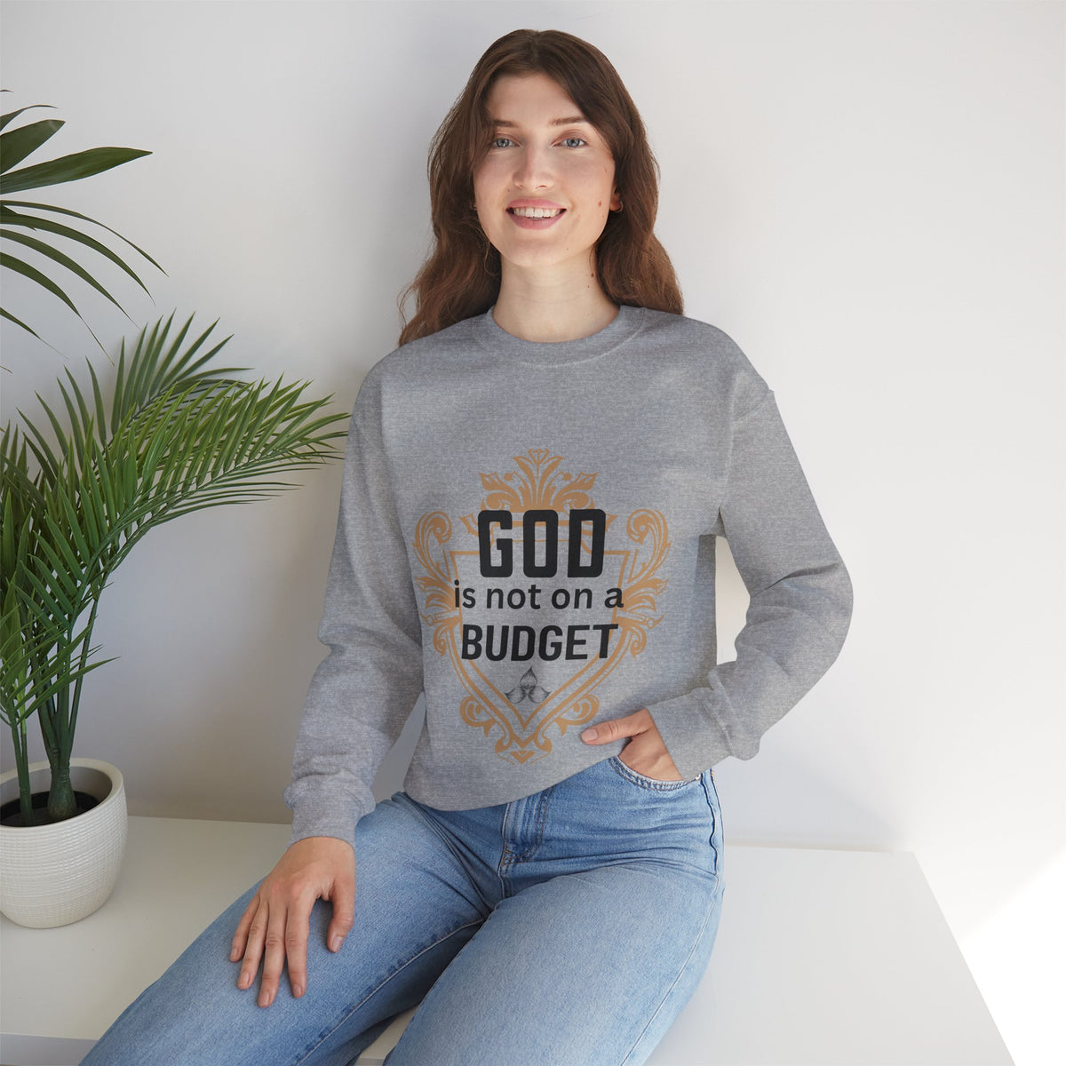 God Is Not On a Budget Crewneck Sweatshirt M