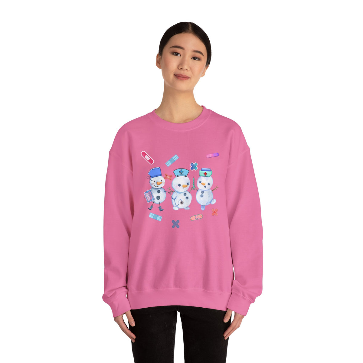 Nurse Snowman Crewneck Sweatshirt