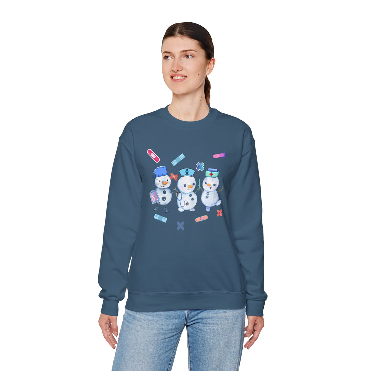 Nurse Snowman Crewneck Sweatshirt