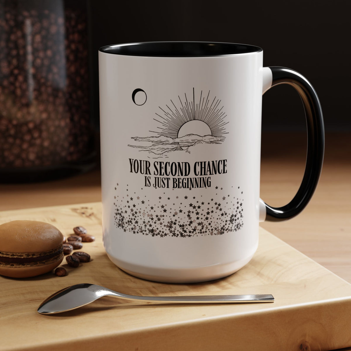 Inspirational Sunrise Coffee Mug — "Your Second Chance Is Just Beginning"