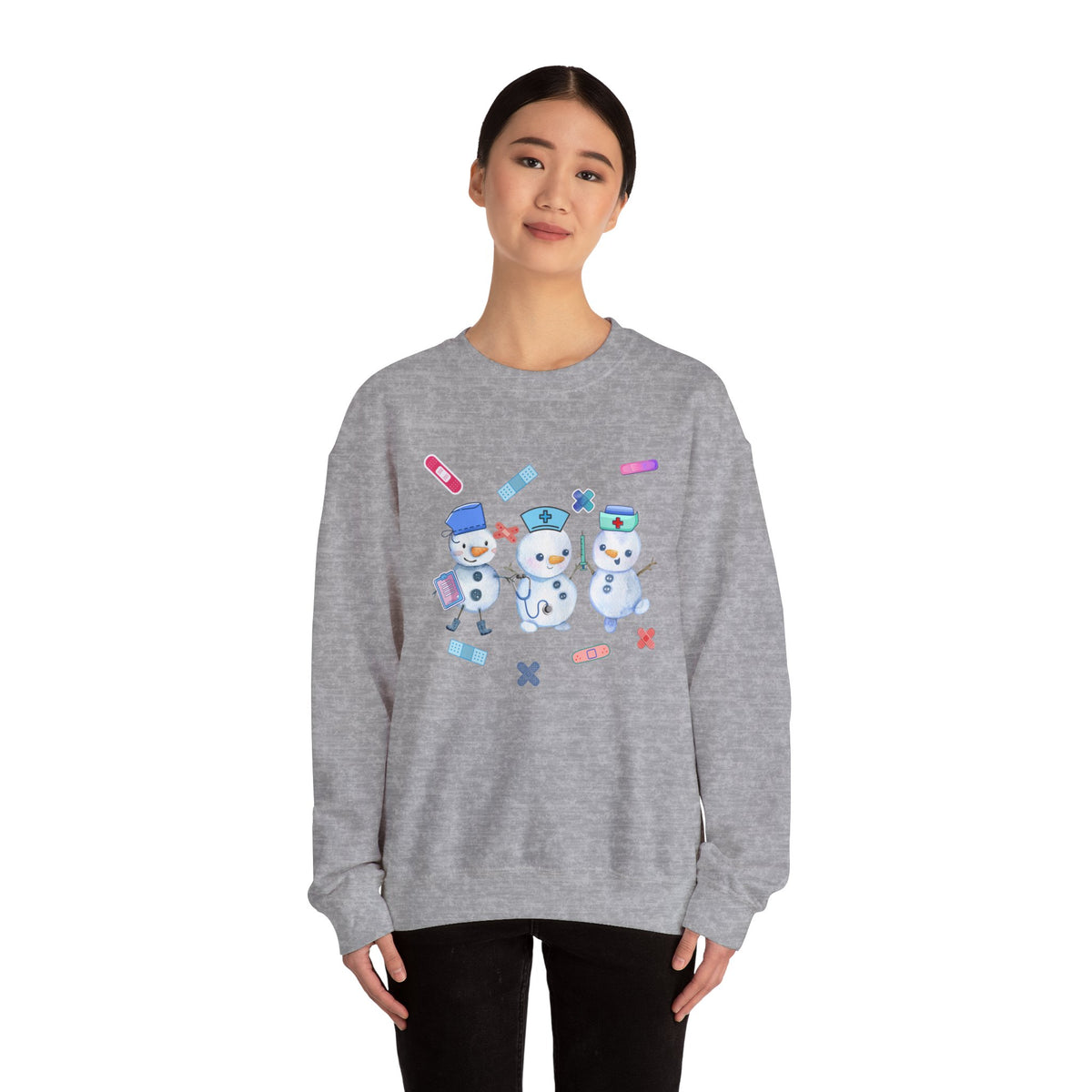 Nurse Snowman Crewneck Sweatshirt