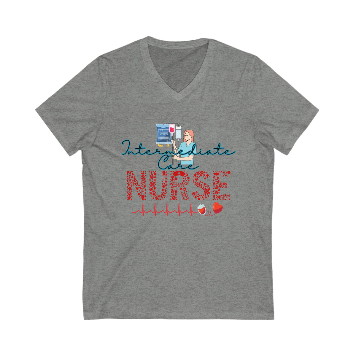 Intermediate Care Nurse, V Neck Tshirt