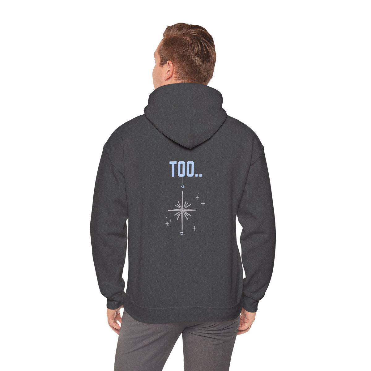 Hoodie — "Happiness Includes You Too" Minimal Star Graphic