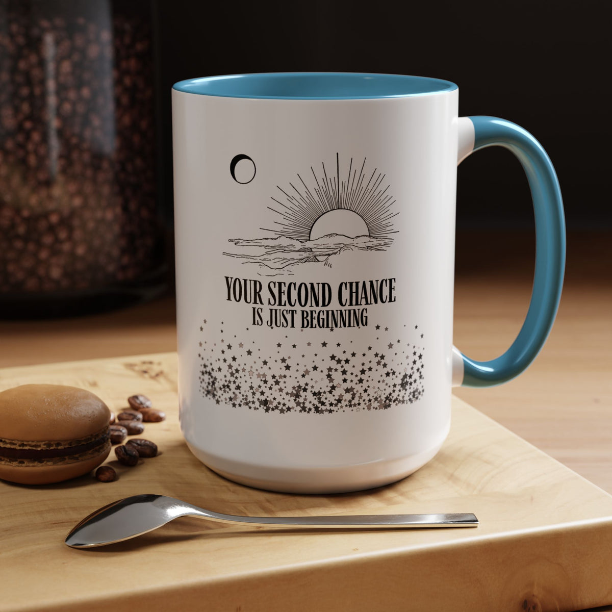 Inspirational Sunrise Coffee Mug — "Your Second Chance Is Just Beginning"