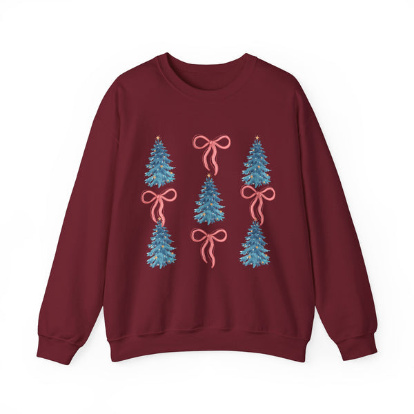 Christmas Trees Bows Crewneck Sweatshirt