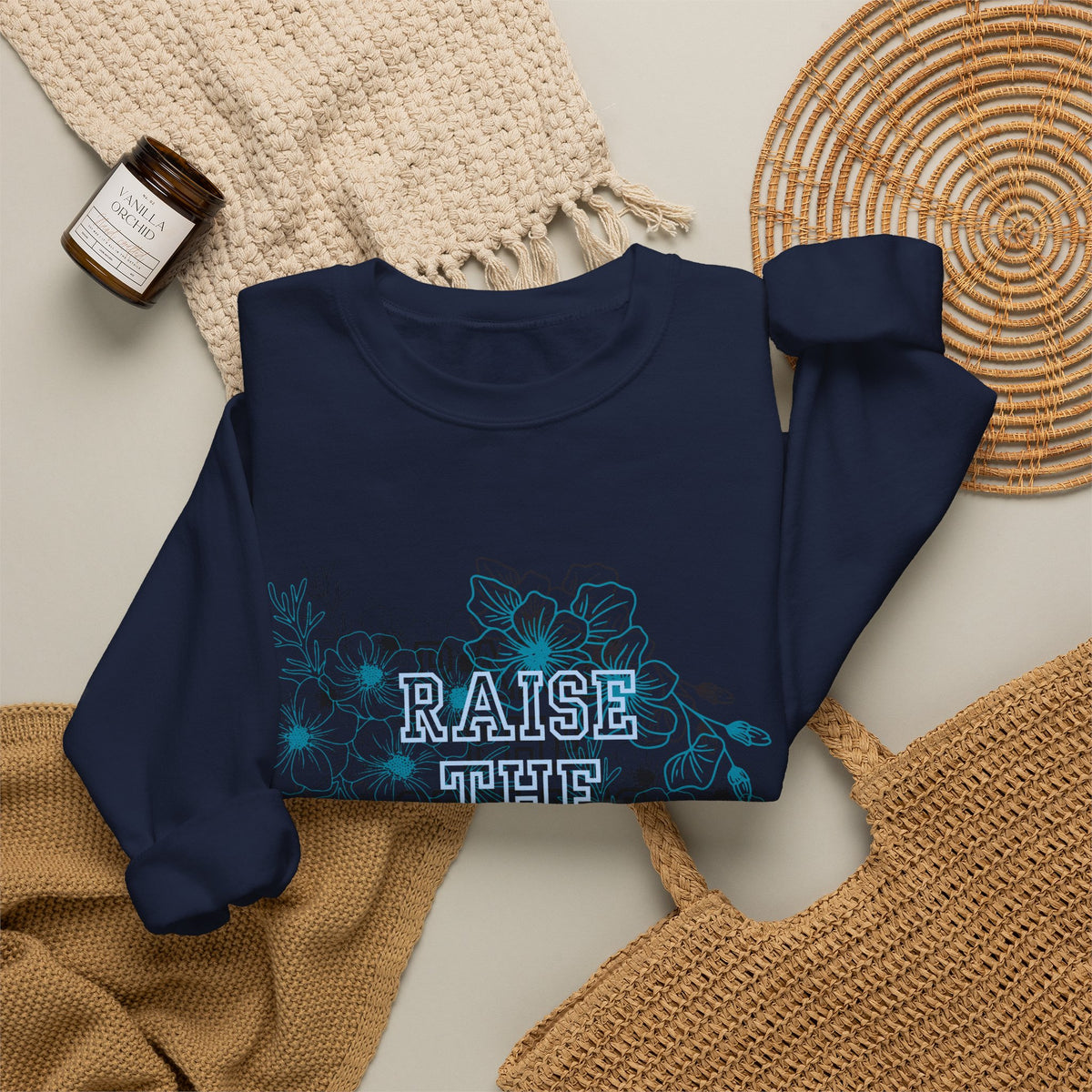 Crewneck Sweatshirt — "Raise the Ceiling" Floral Graphic