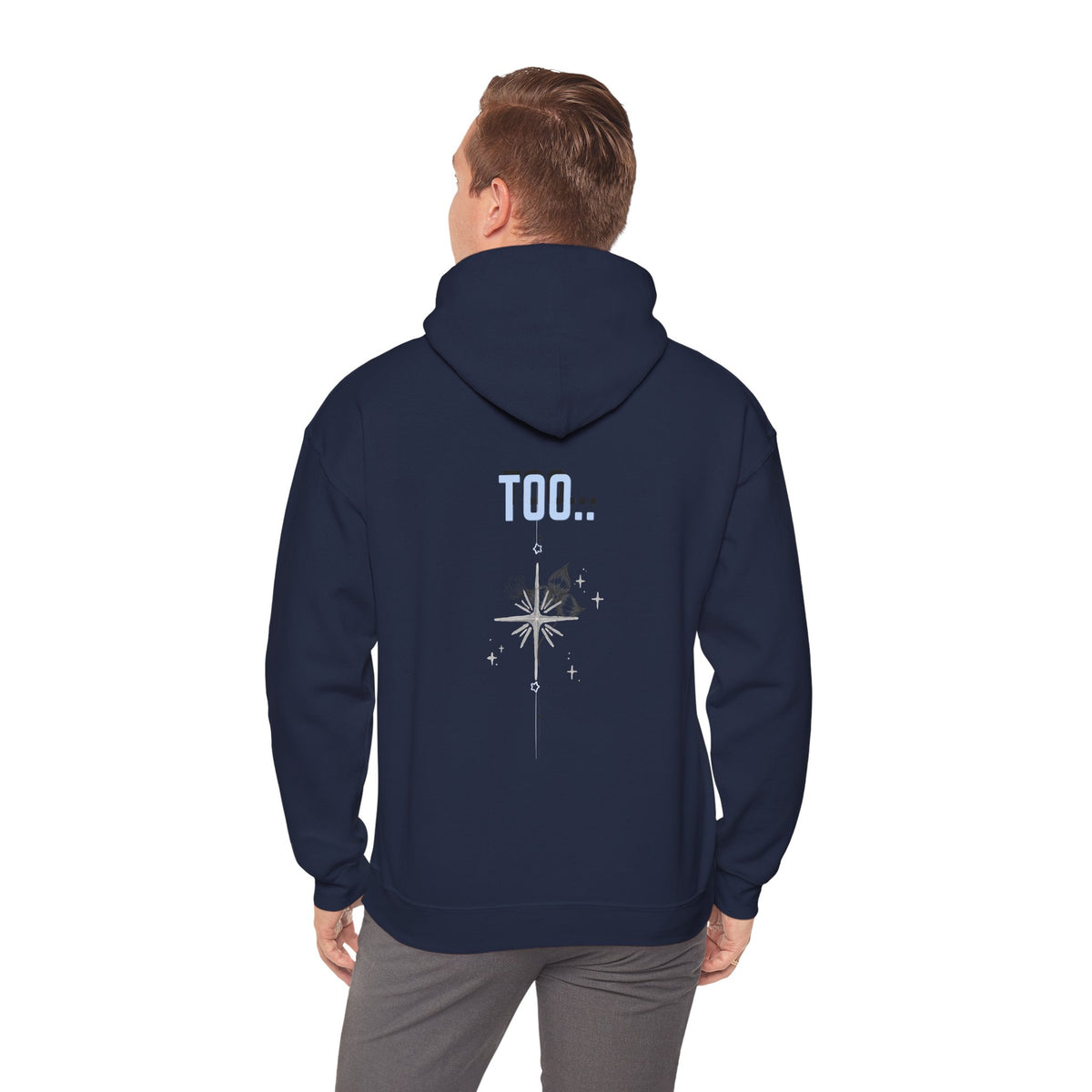 Hoodie — "Happiness Includes You Too" Minimal Star Graphic