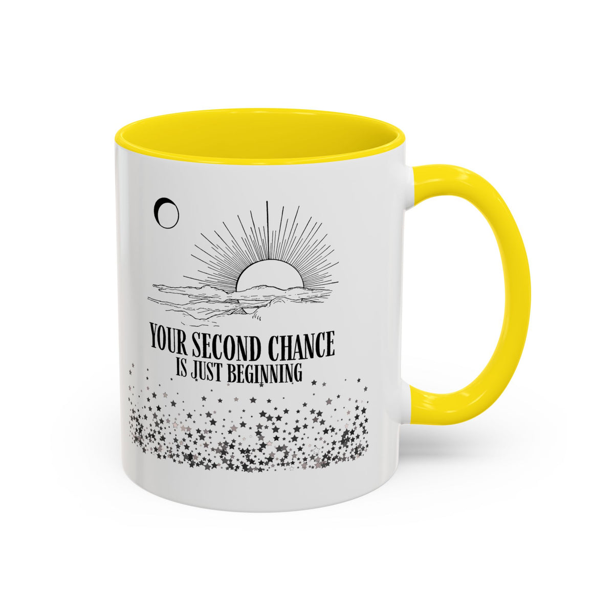 Inspirational Sunrise Coffee Mug — "Your Second Chance Is Just Beginning"