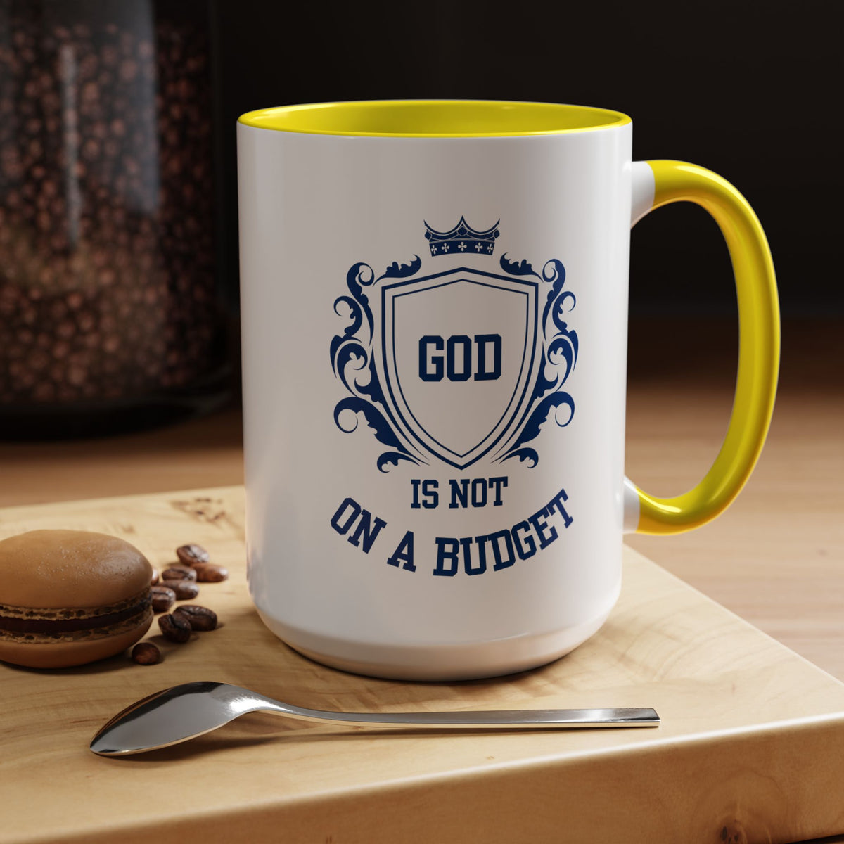 Coffee Mug — "God Is Not On A Budget" Inspirational Accent Mug