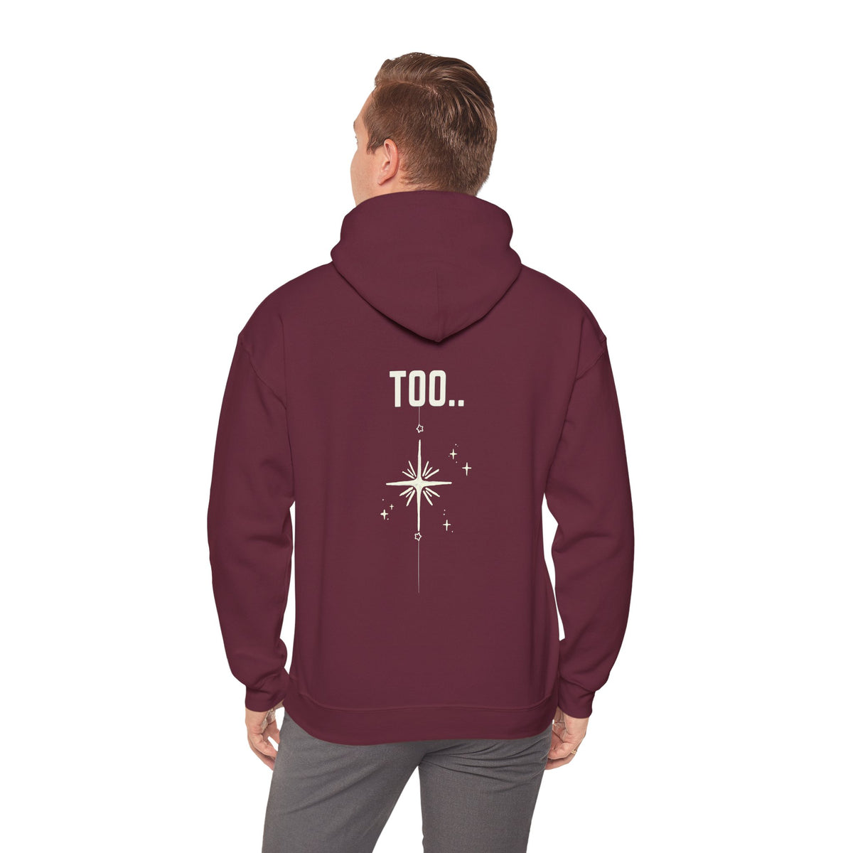 Hoodie — "Happiness Includes You Too" Minimal Star Graphic