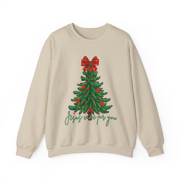 Tree, Bow and  Jesus Came for You  Crewneck Sweatshirt