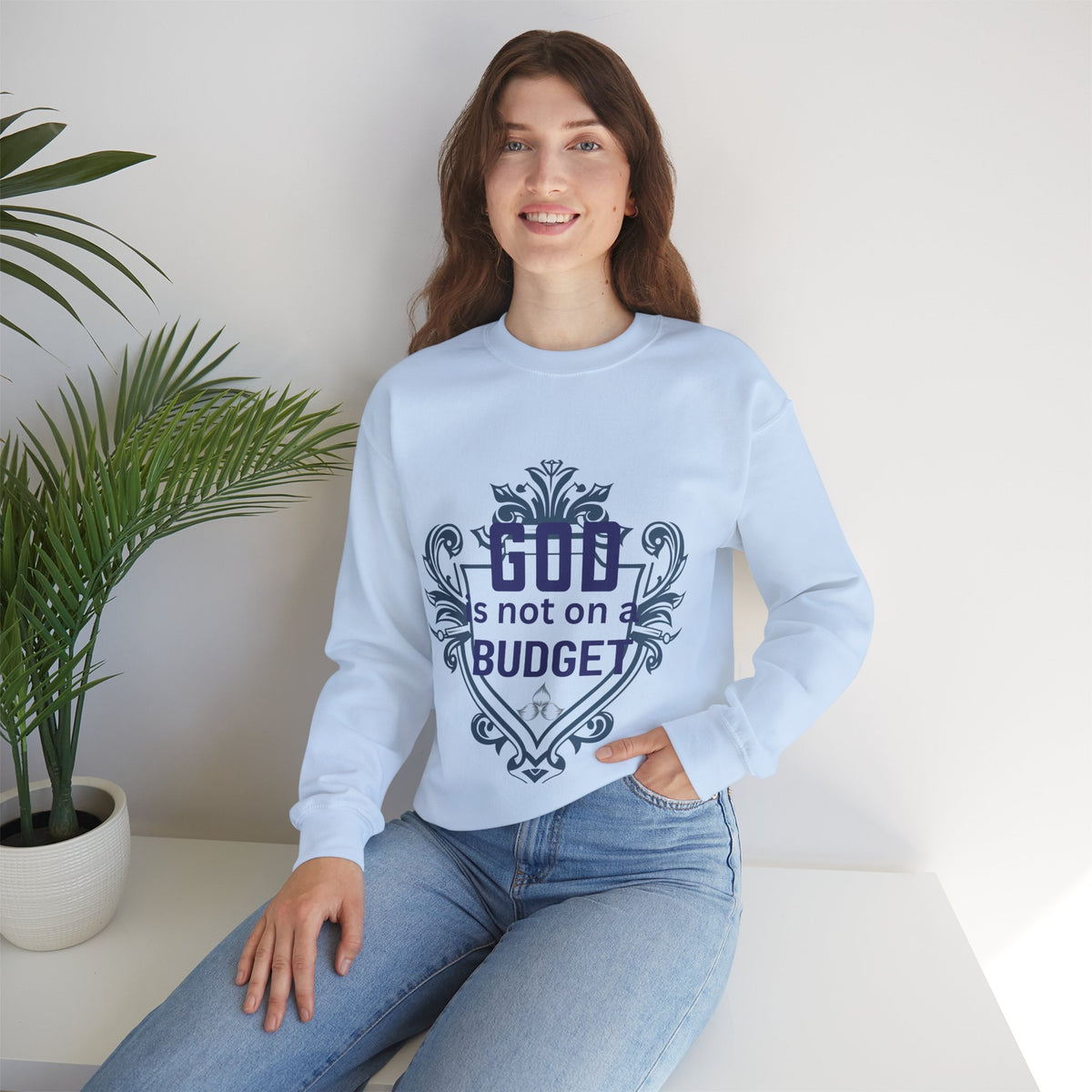 God Is Not On a Budget Crewneck Sweatshirt M