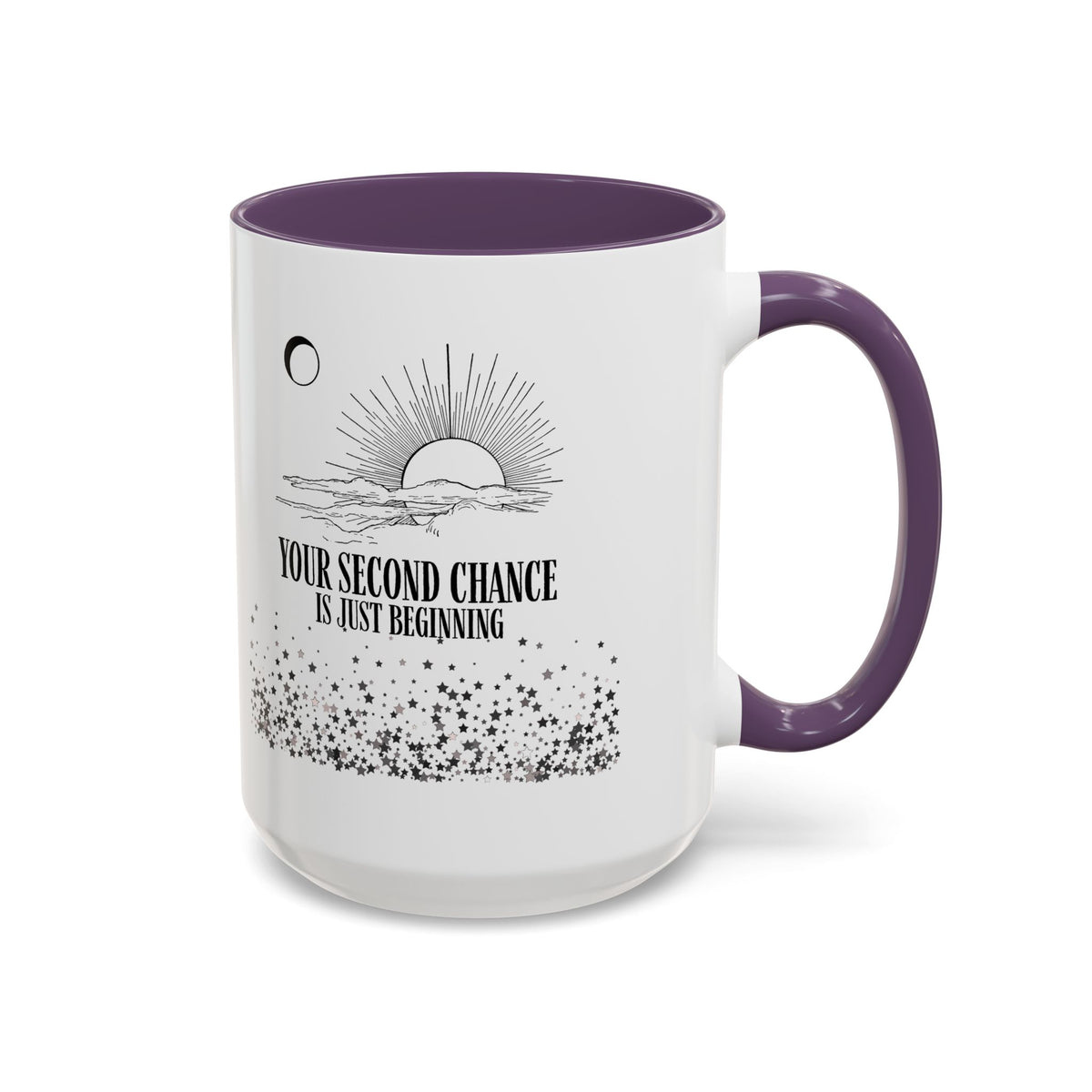 Inspirational Sunrise Coffee Mug — "Your Second Chance Is Just Beginning"