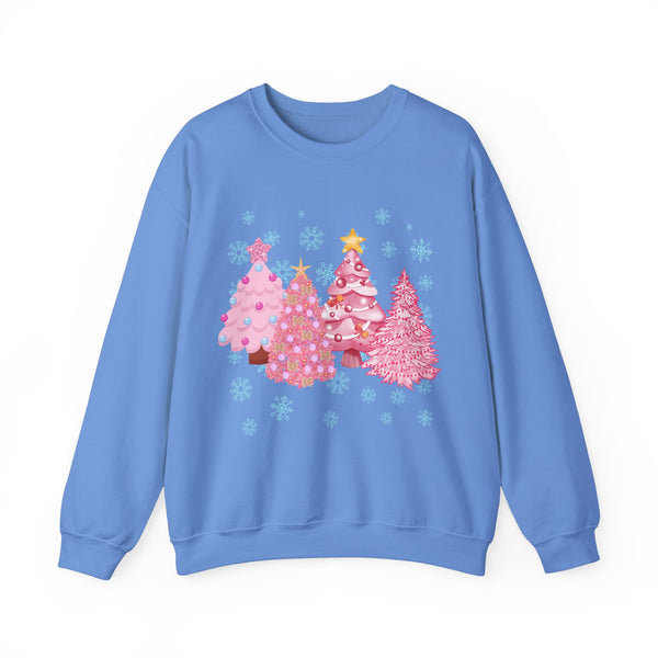 Pink Christmas Trees Crewneck Sweatshirt