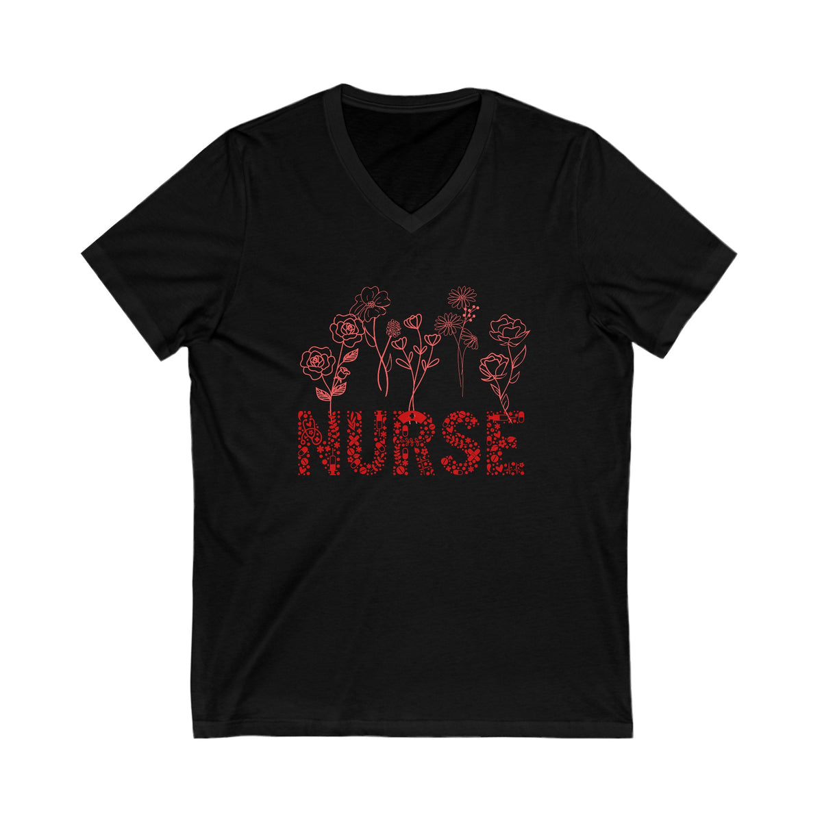 Nurse Flower, V-Neck Tshirt