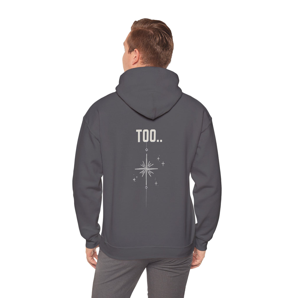 Hoodie — "Happiness Includes You Too" Minimal Star Graphic
