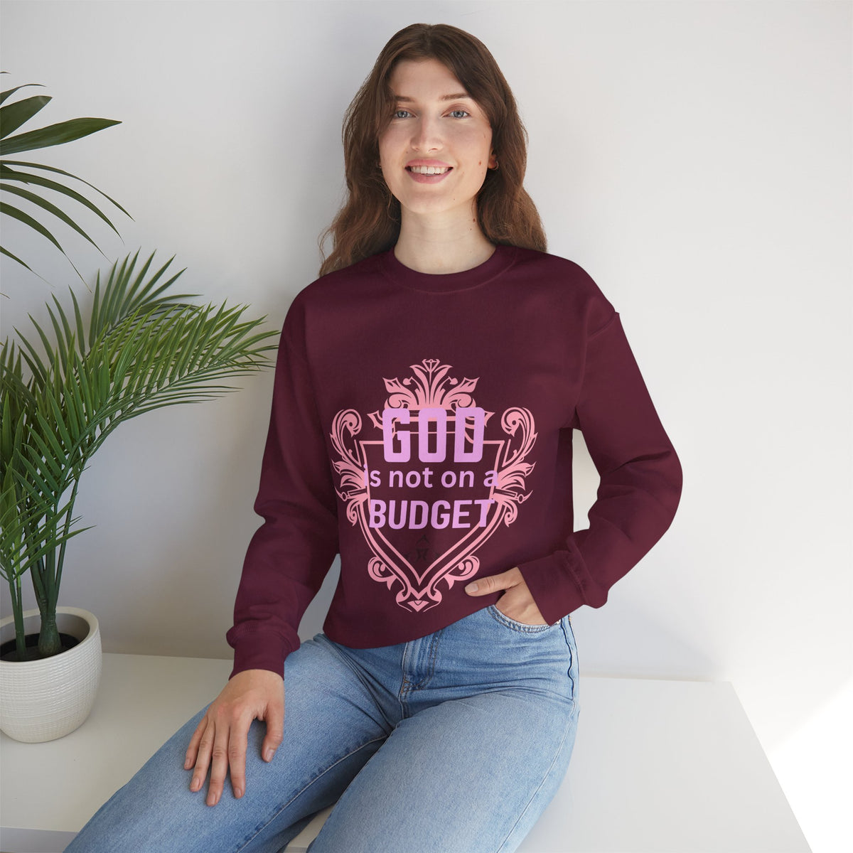 God Is Not On a Budget Crewneck Sweatshirt M